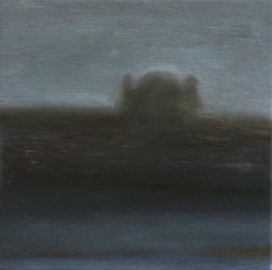 Quickly passing by Louvre - oil on canvas 20x20 cm, 2017