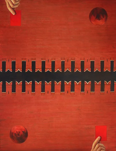 Red card - oil on canvas 120x100 cm, 2021