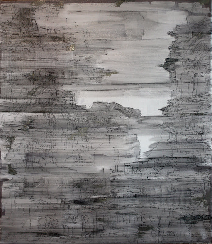 Remains - oil, graphite on canvas 70x60 cm 2021