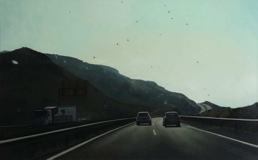 Traffic by insect‘s - oil on canvas, insects,80 x 130 cm 2017